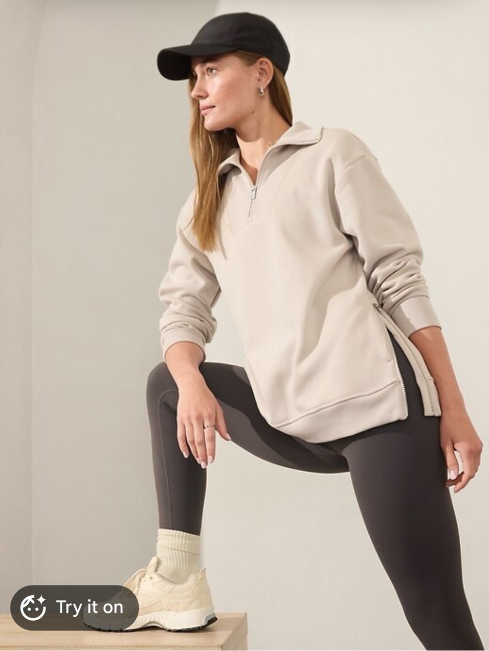 Athleta Cozy Karma 1/2 Zip Sweatshirt – Size Small - Picture 2 of 7